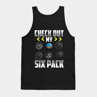 Check Out My Six Pack Airplane Pilot Aviation Pun Tank Top